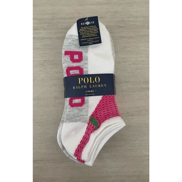 Polo Ralph Lauren Womens Assorted Color Size 9-11 No Show Socks 6 Pack - Picture 1 of 5